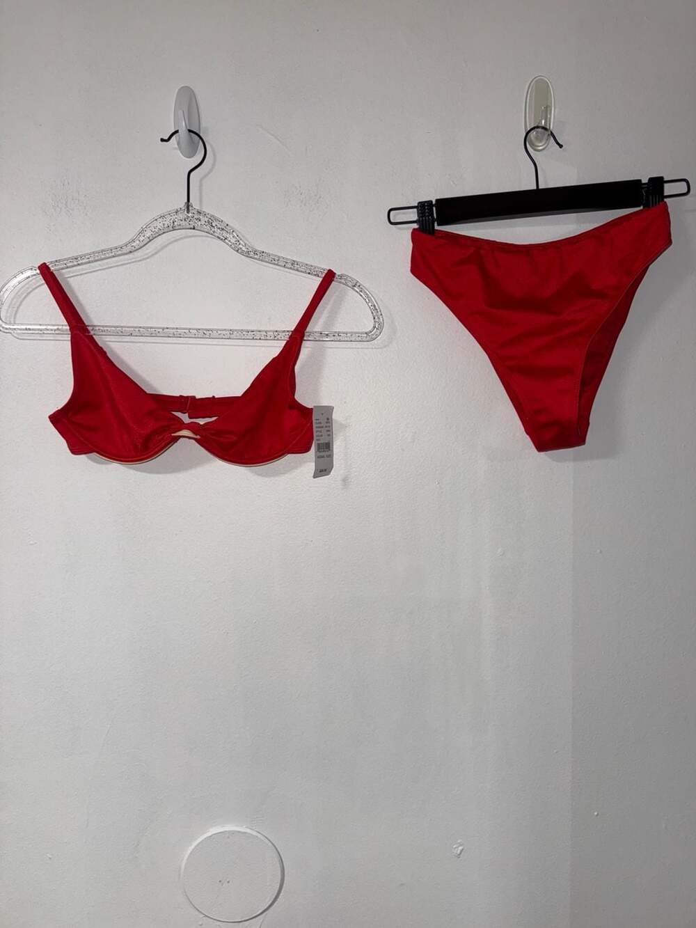 L.A. Hearts by Pacsun Red Underwire Bikini Top and Cheeky Bottom Set